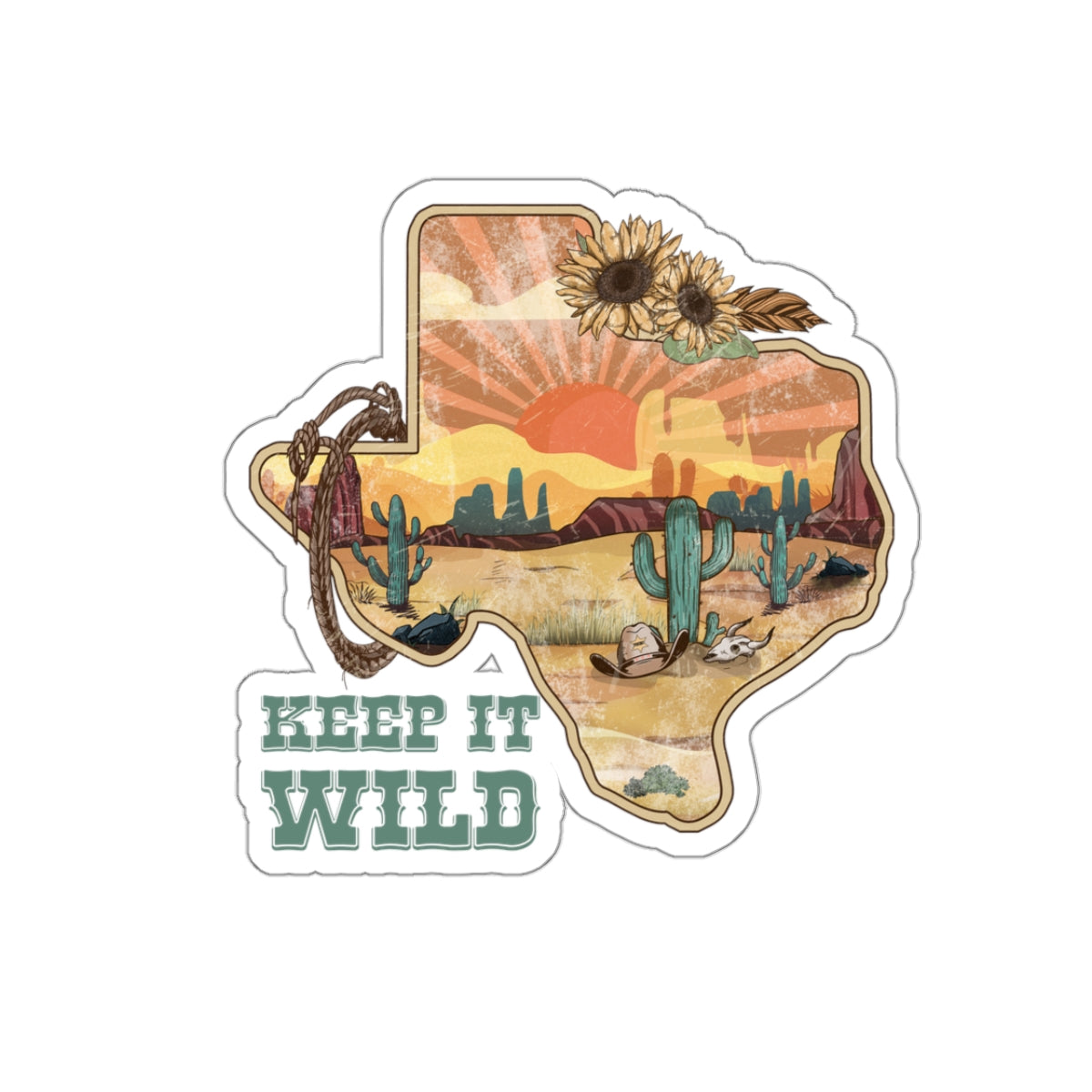 Texas Desert Kiss-Cut Sticker