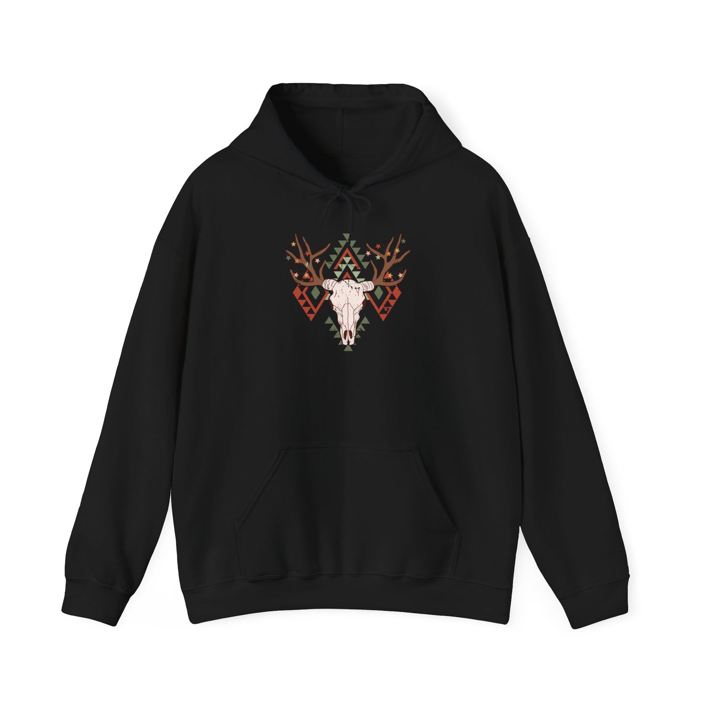 Unisex Heavy Blend™ Hooded Sweatshirt- Christmas Deer Skull Hoodie