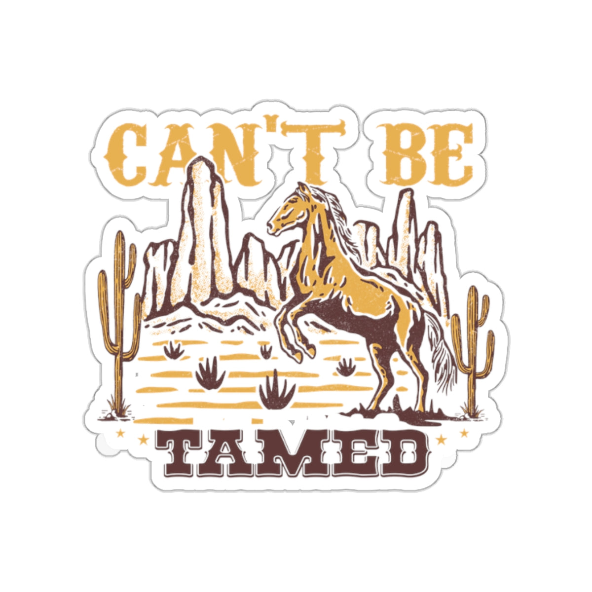 Stickers - Horse Can't Be Tamed Desert Scene Graphic Design