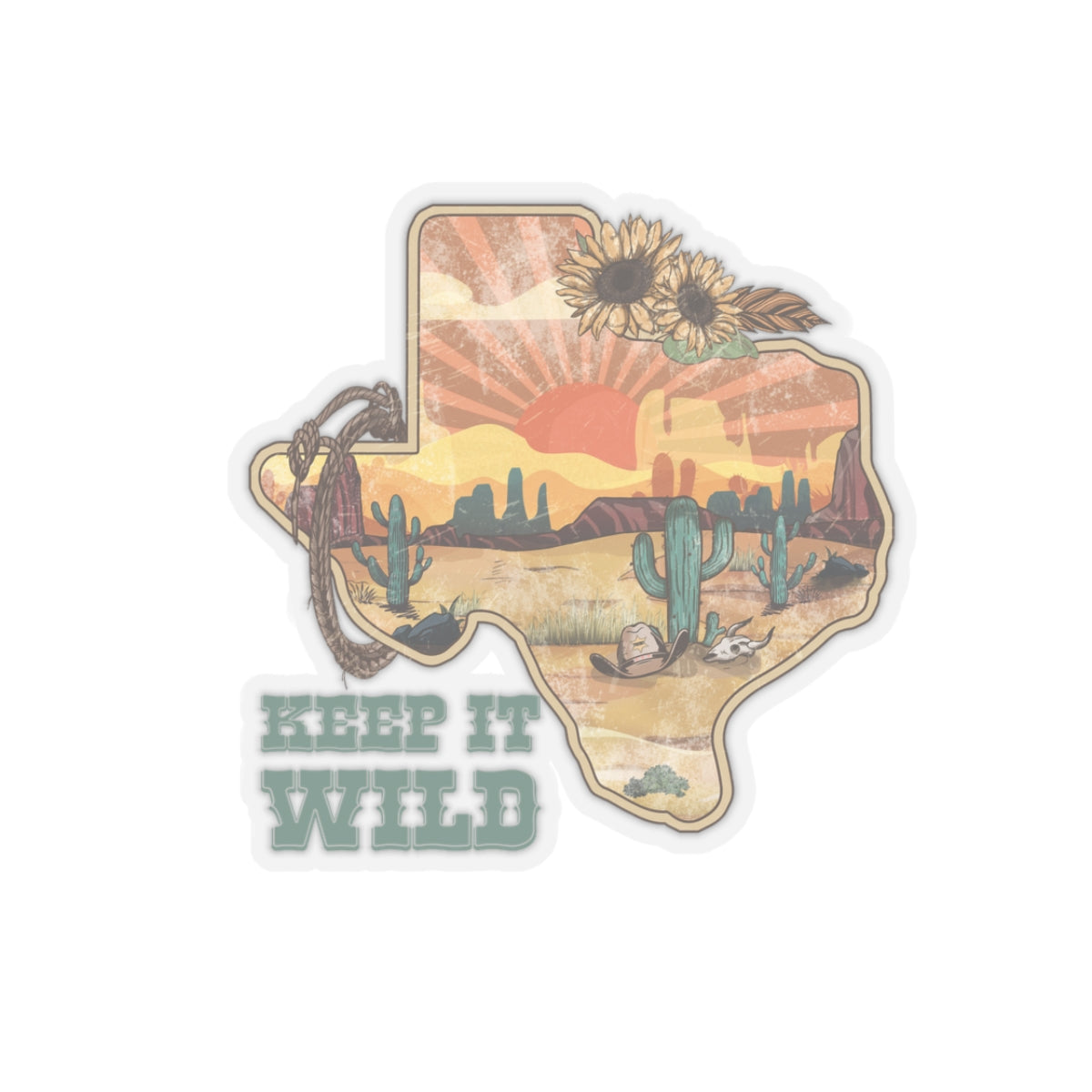 Texas Desert Kiss-Cut Sticker