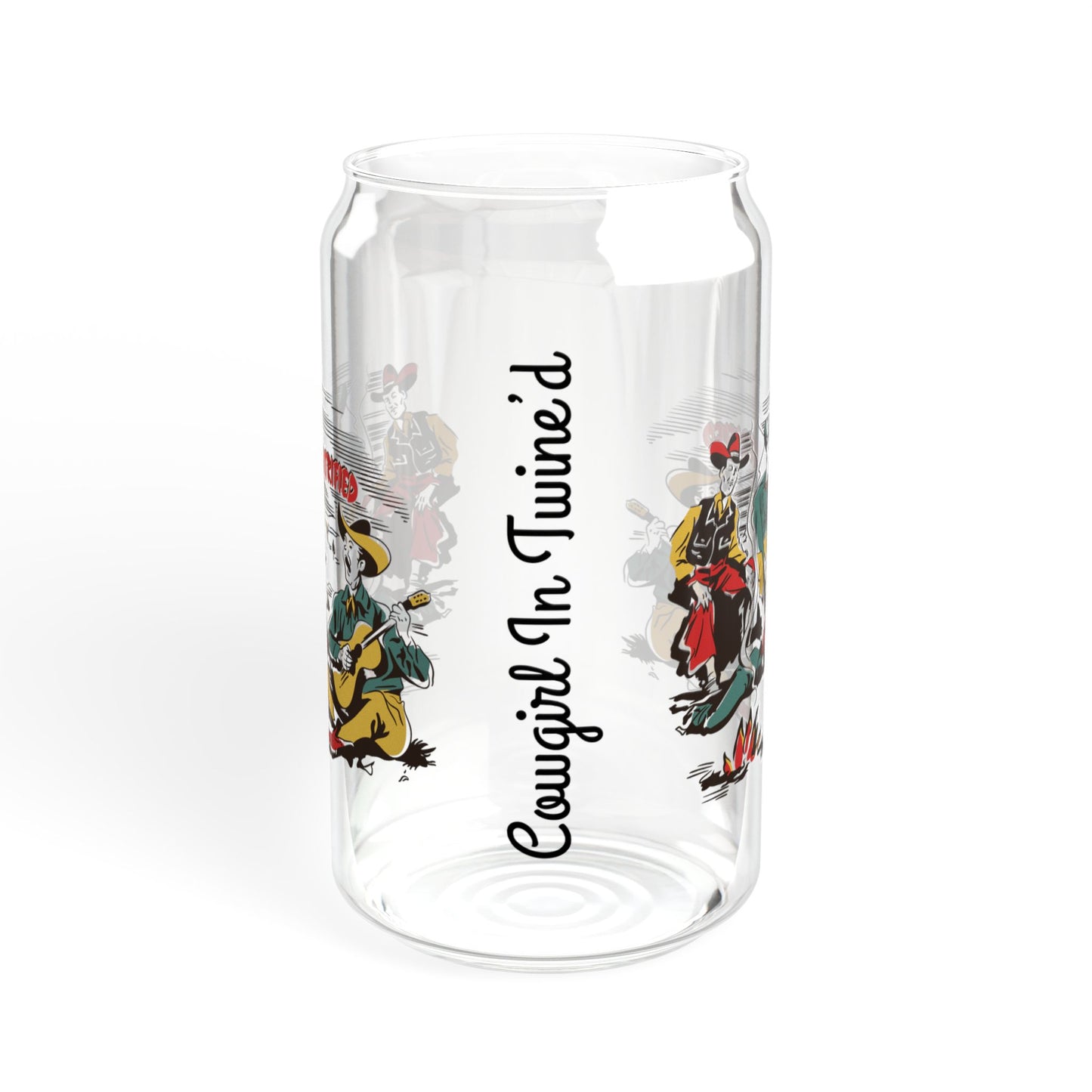 Cowboy Singing Campfire Sipper Glass 16oz