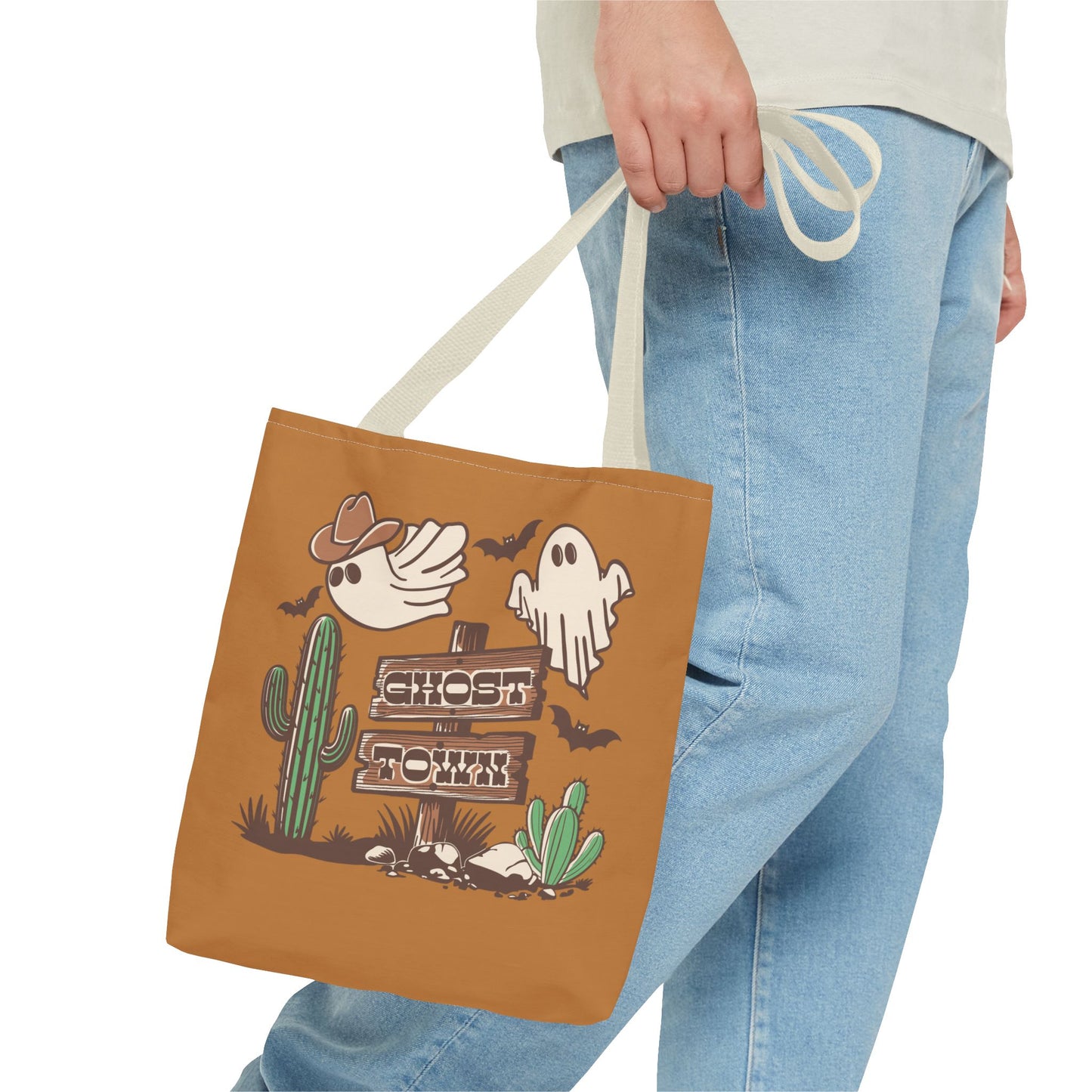 Cowboy Ghosts Tote Bag - Halloween Candy Bag for Western Costume Look