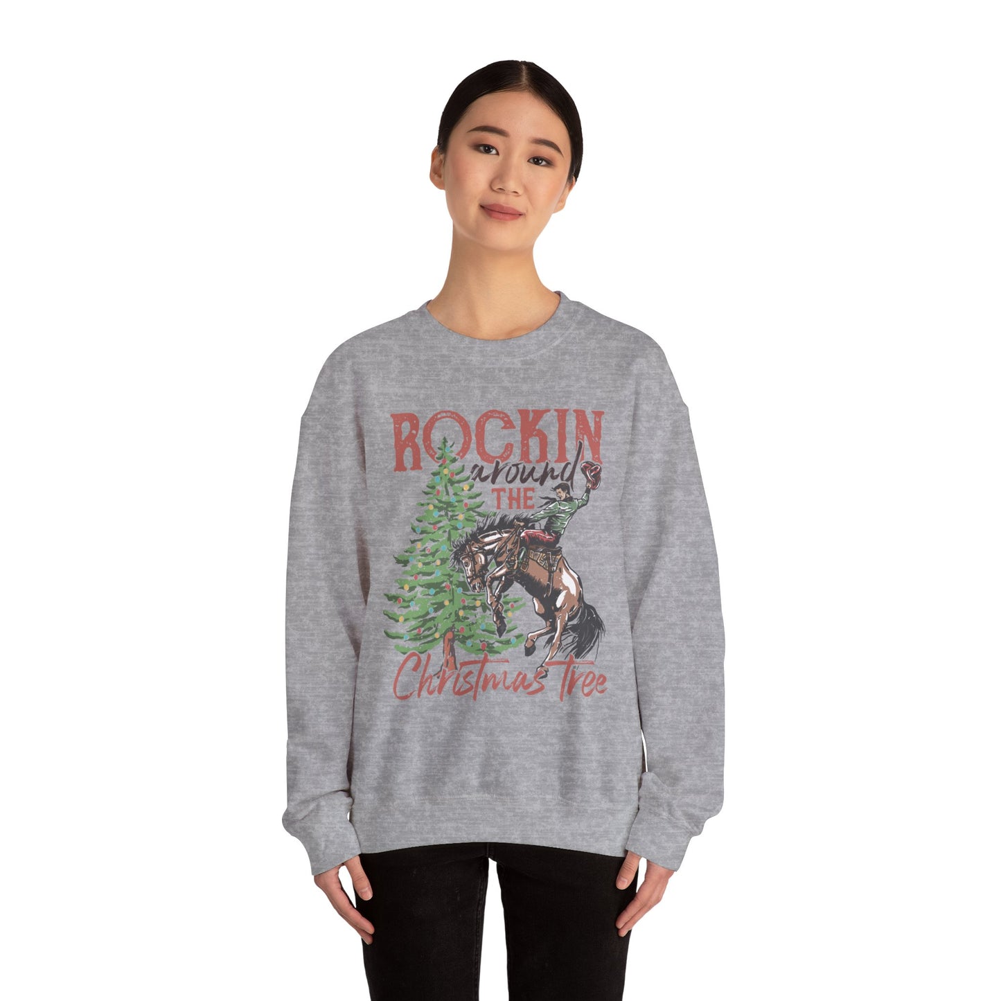 Christmas Cowboy Santa Unisex Heavy Blend™ Crewneck Sweatshirt