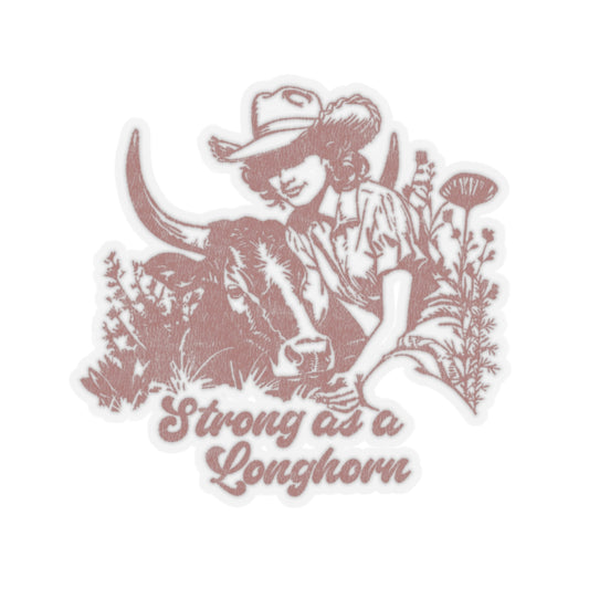 Cowgirl and Longhorn Sticker