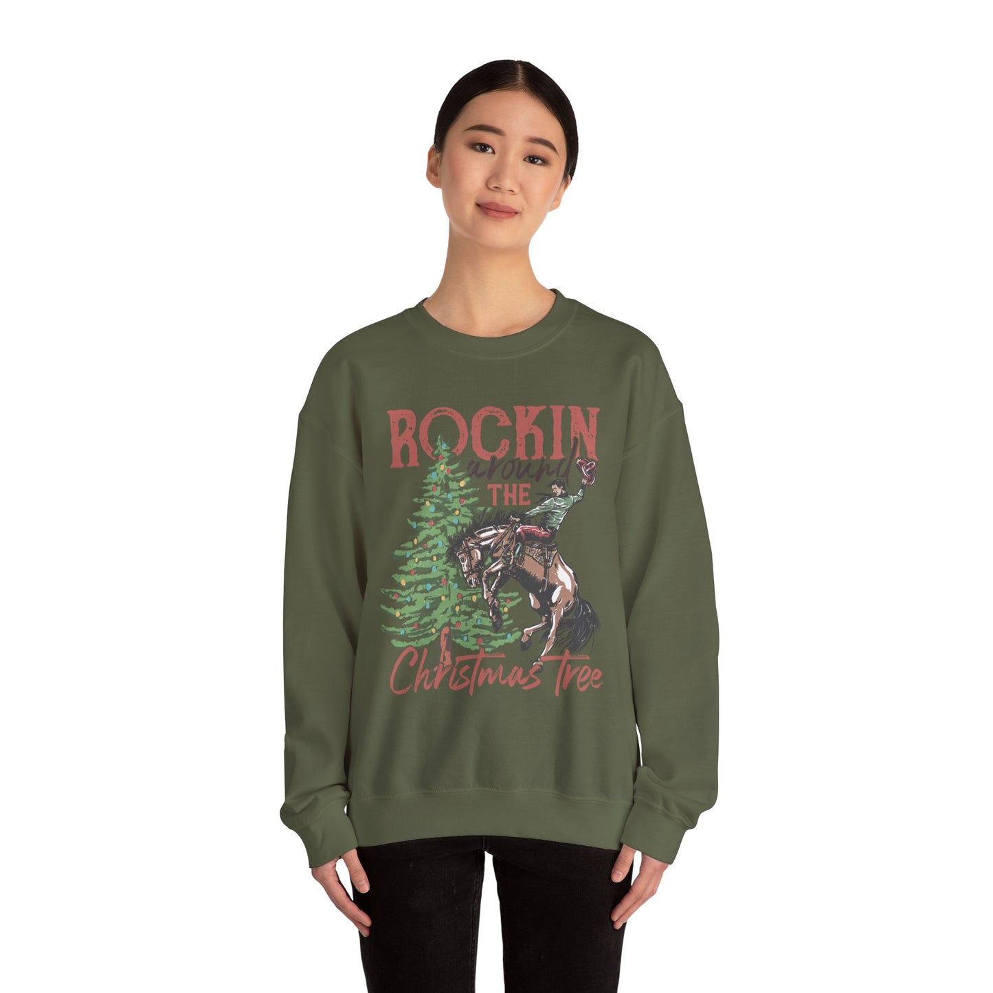 Christmas Cowboy Santa Unisex Heavy Blend™ Crewneck Sweatshirt