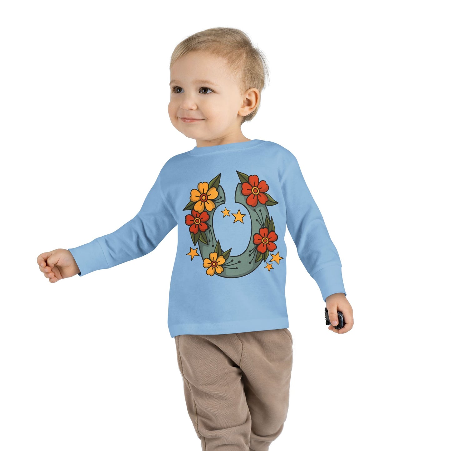 Toddler Tee - Floral Horse Shoe Flash Tattoo Style Design