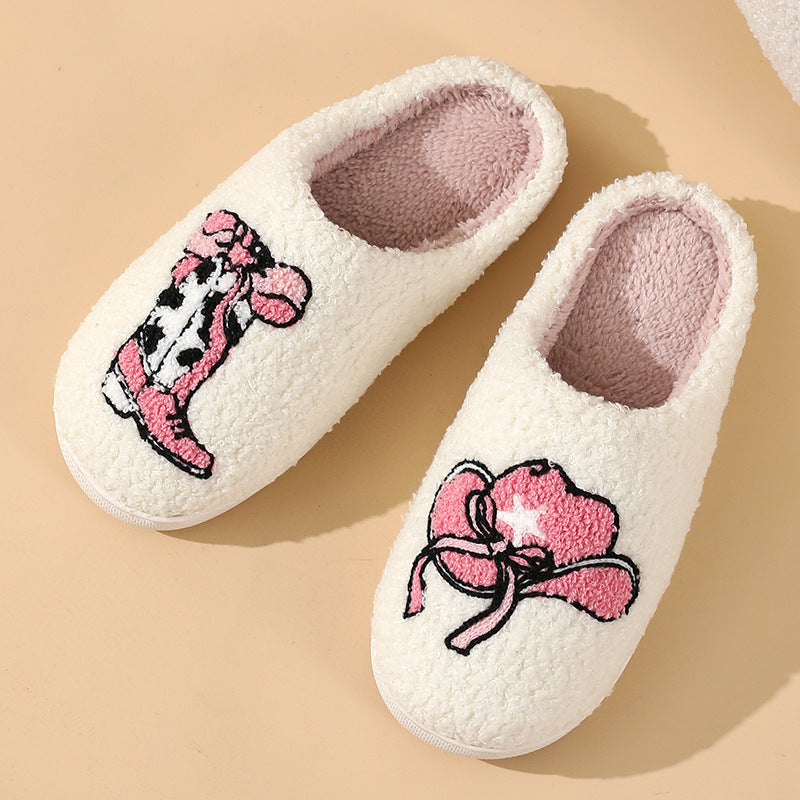 Comfortable Home Cute Cartoon Boots Cap Cotton Slippers