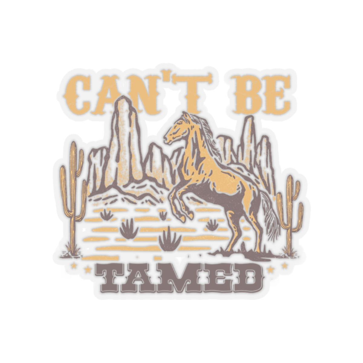 Stickers - Horse Can't Be Tamed Desert Scene Graphic Design