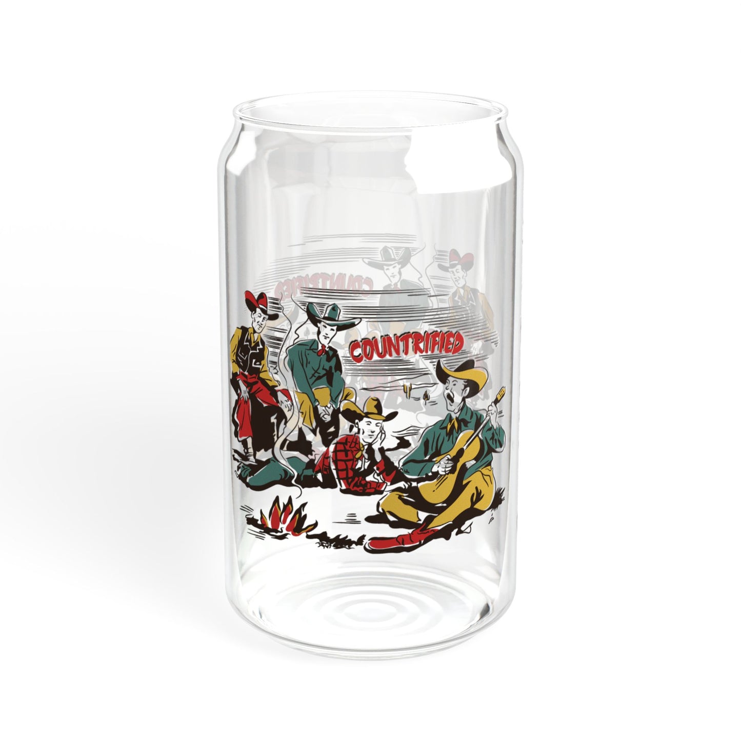 Cowboy Singing Campfire Sipper Glass 16oz