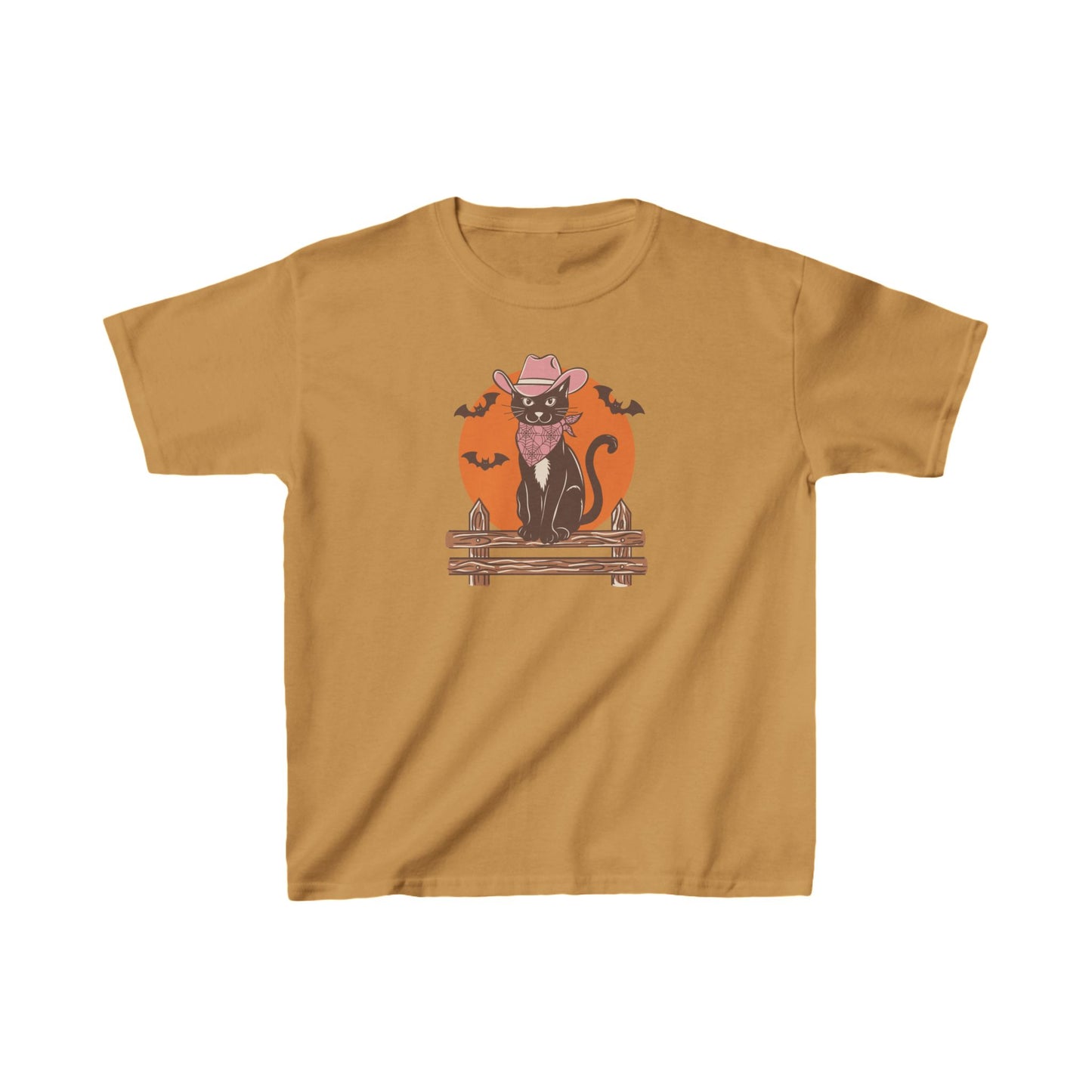 Kids Halloween Cowboy Cat Tee