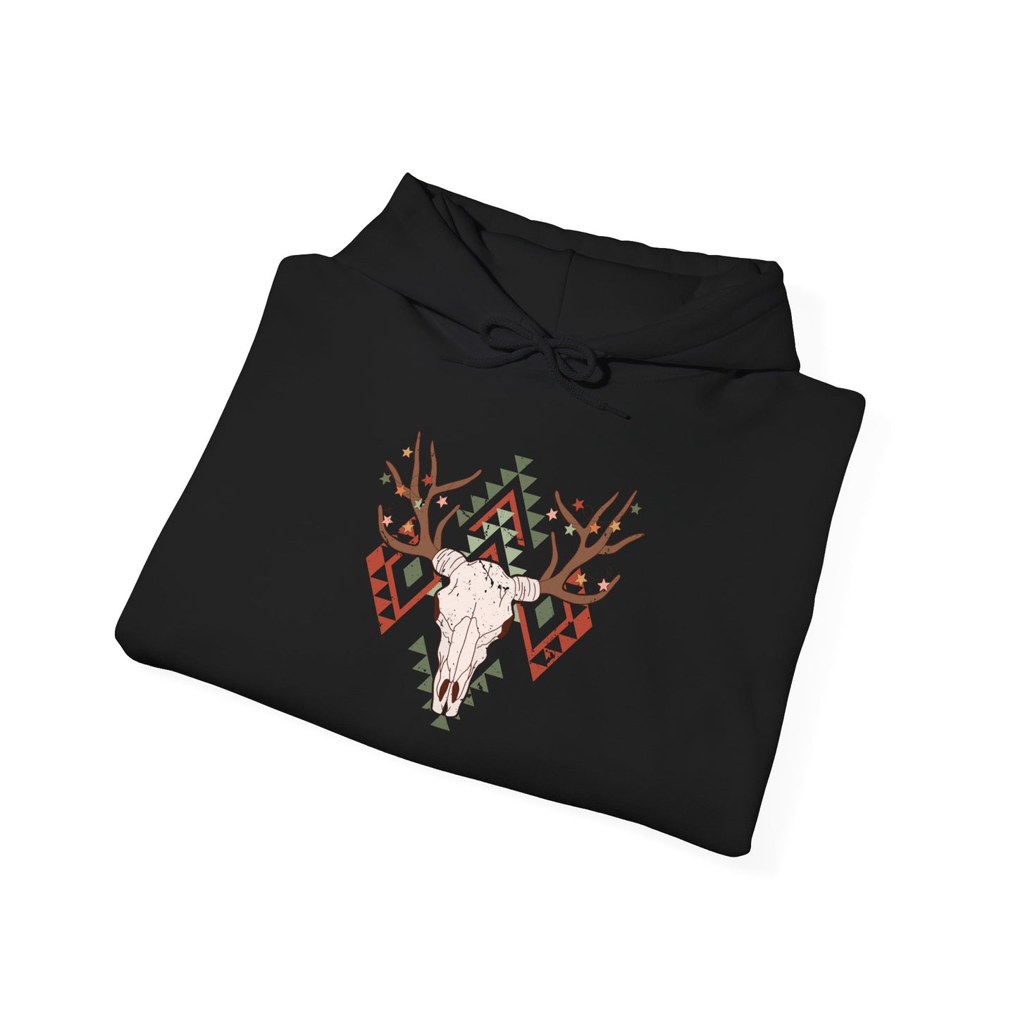 Unisex Heavy Blend™ Hooded Sweatshirt- Christmas Deer Skull Hoodie