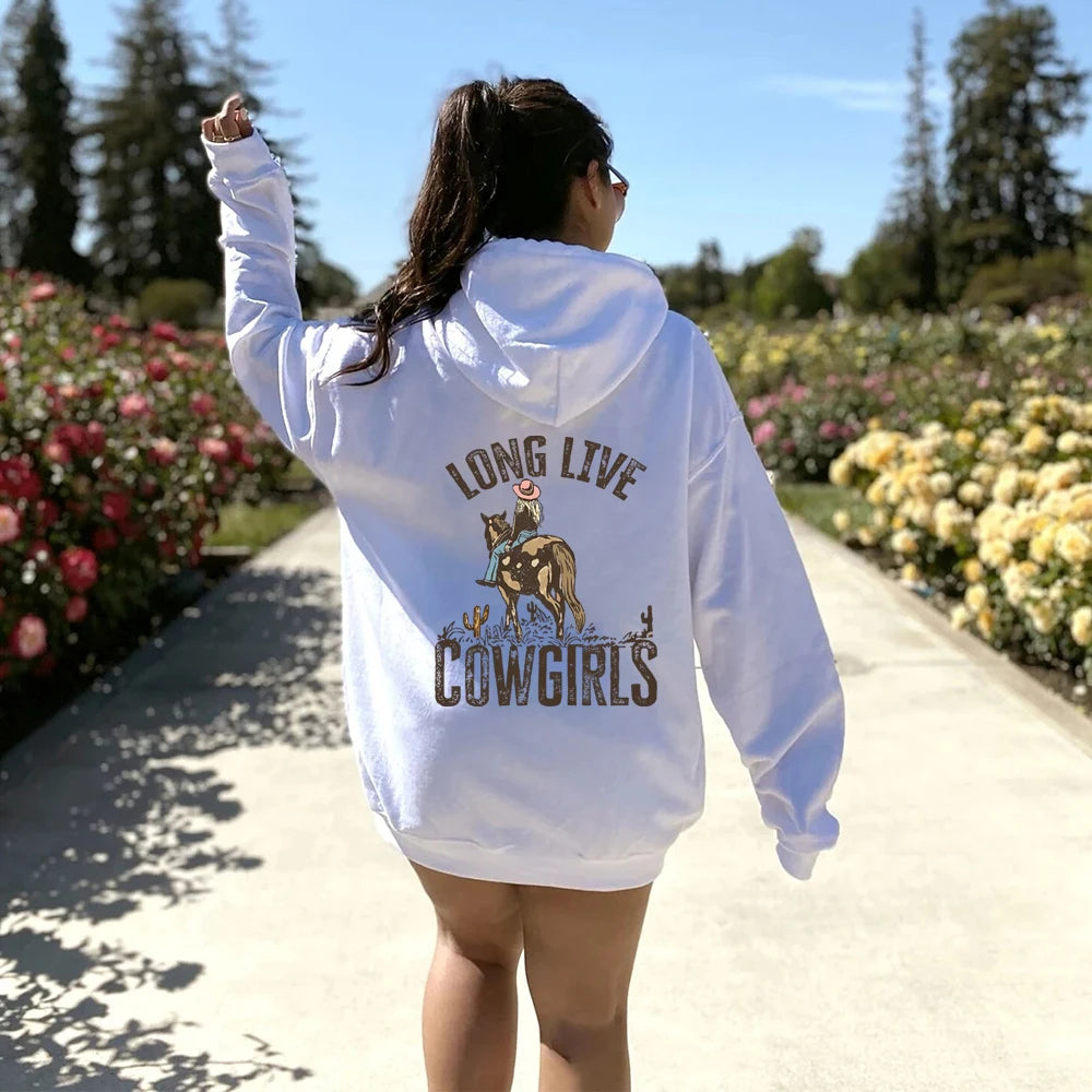 Vintage Cowgirl Hoodie - Wild West Country Girl Sweatshirt