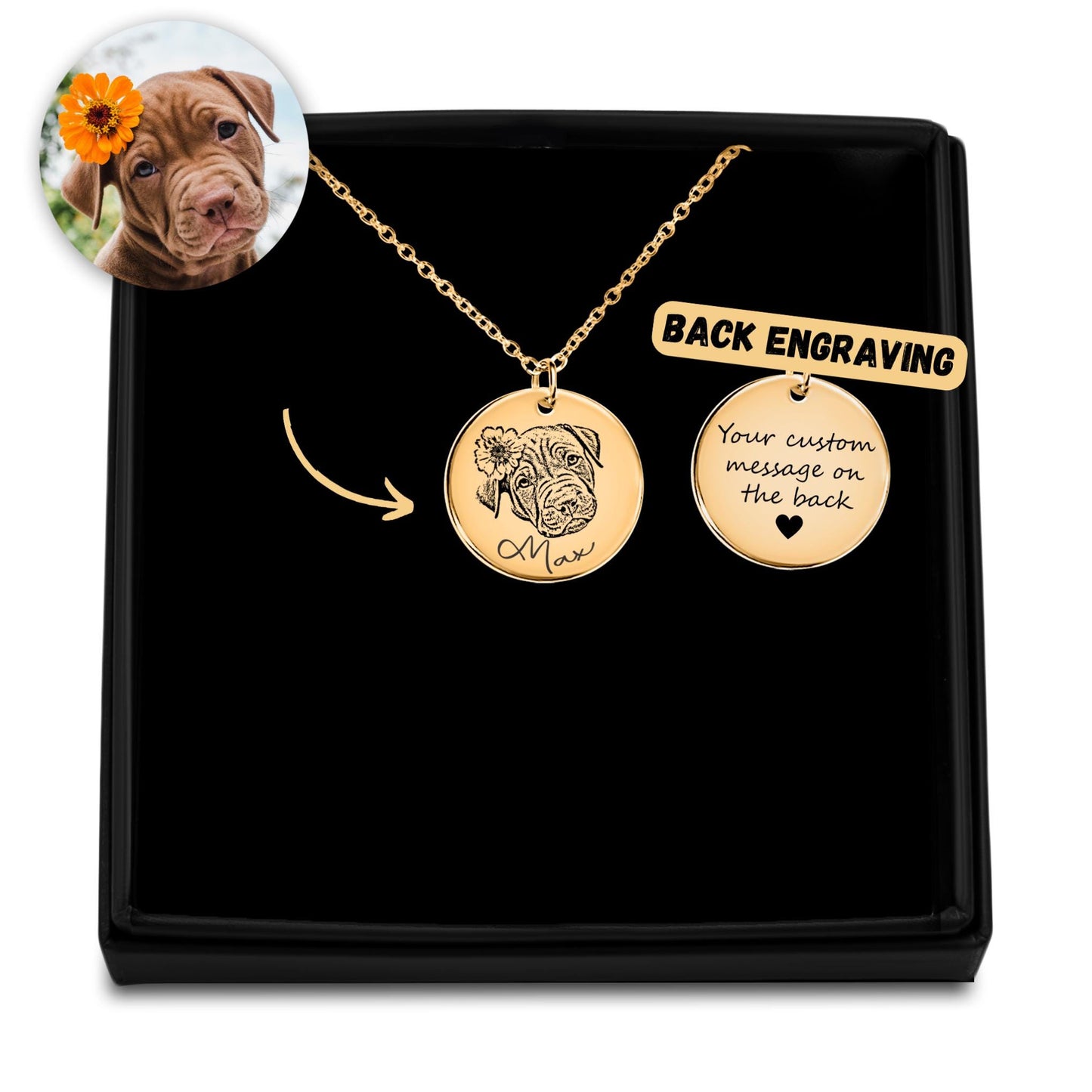 Cowgirl In Twine'd Custom CowDog Portrait Necklace