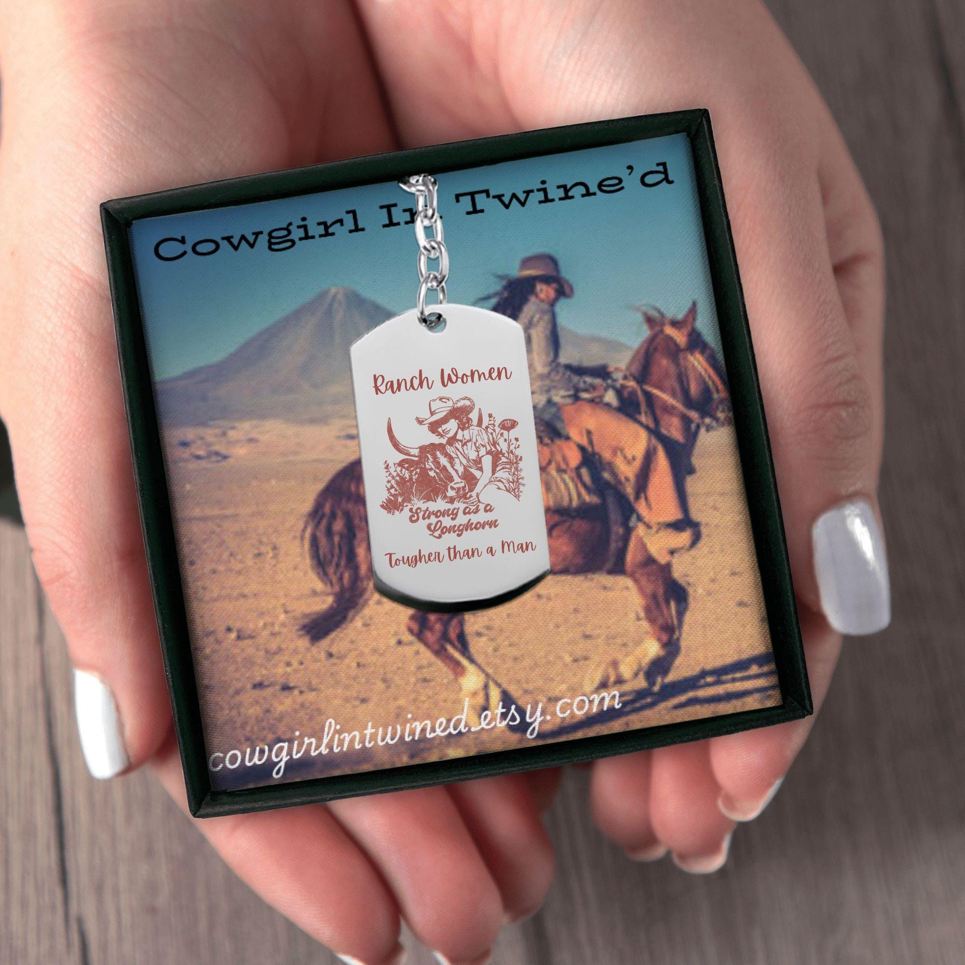 Cowgirl In Twine'd "Ranch Women" Tag Keychain