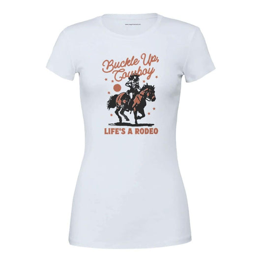 Cowgirl In Twine'd "Buckle Up Cowboy" Women's Graphic Tee