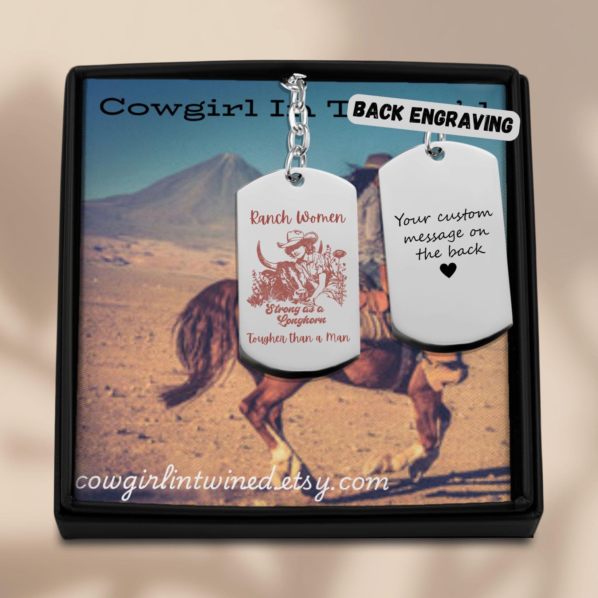 Cowgirl In Twine'd "Ranch Women" Tag Keychain